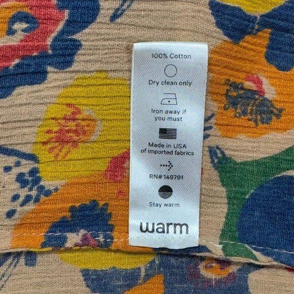 WARM NY Babydoll Mini Dress Sz.XS Tiered Floral Smocked Back Sundress Boho - Picture 11 of 13